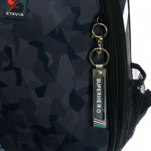 Рюкзак каркасный школьный 38 х 30 х 16 см, эргономичная спинка, Stavia "Мilitary24", серый