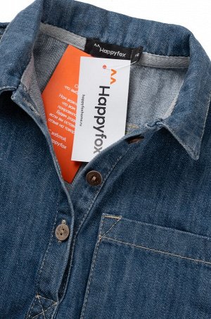 Джинсовое платье с коротким рукавом для девочки