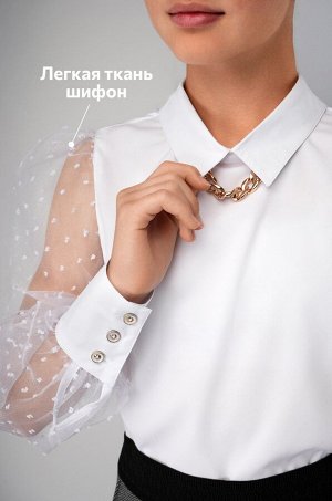 Нарядная блузка для девочки с длинным рукавом