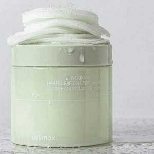 Пилинг-пэды с BHA-кислотой Celimax Ji Woo Gae Heartleaf BHA Peelind Pad, 60шт (125мл)