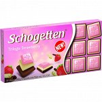 Schgotten Шоколадная плитка Трилогия Клубника 100g