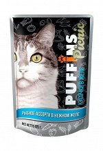 Puffins Picnic пауч 85г для кошек Рыбное ассорти Желе
