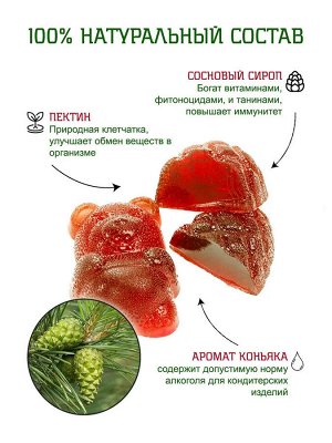 Мармелад сосновый с коньяком, флоу-пак, вес