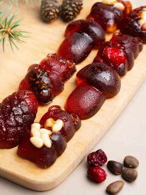 Мармелад сосновый ассорти (с клюквой, сосновой шишкой, кедровым орехом) флоу-пак крафт-коробка 250 г