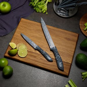 Профессиональный набор ножей "Монблан" с ножницами и мусатом на стильной подставке, 8 предметов, 1 шт.