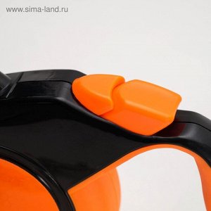 Рулетка "Пижон" светоотражающая, 5 м, до 25 кг, трос, прорезиненная ручка, оранжевая