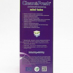 Таблетки для посудомоечных машин Clean&amp;Fresh, All in1 mini tabs, 200 шт