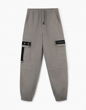 Серые брюки Jogger с нашивкой Reckless shocking мужские р.50-52