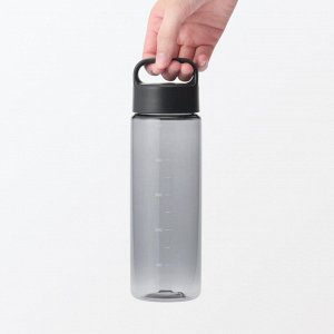 MUJI Portable Drink Bottle with Scale - портативная бутылка для напитков с мерной шкалой, чёрная, 500 мл