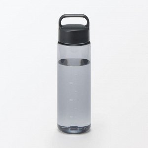 MUJI Portable Drink Bottle with Scale - портативная бутылка для напитков с мерной шкалой, чёрная, 500 мл