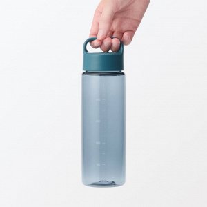 MUJI Portable Drink Bottle with Scale - портативная бутылка для напитков с мерной шкалой, синяя, 500 мл