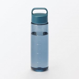 MUJI Portable Drink Bottle with Scale - портативная бутылка для напитков с мерной шкалой, синяя, 500 мл