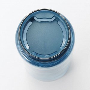 MUJI Portable Drink Bottle with Scale - портативная бутылка для напитков с мерной шкалой, синяя, 500 мл