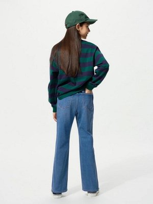 UNIQLO - детские джинсы-клёш для девочек - 65 BLUE