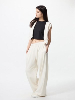 UNIQLO - свободные спортивные брюки с высокой посадкой - 01 OFFWHITE