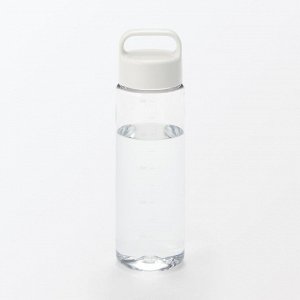 MUJI Portable Drink Bottle with Scale - портативная бутылка для напитков с мерной шкалой, белая, 500 мл