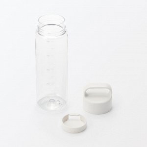 MUJI Portable Drink Bottle with Scale - портативная бутылка для напитков с мерной шкалой, белая, 500 мл