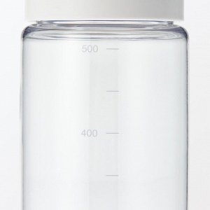 MUJI Portable Drink Bottle with Scale - портативная бутылка для напитков с мерной шкалой, белая, 500 мл
