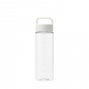 MUJI Portable Drink Bottle with Scale - портативная бутылка для напитков с мерной шкалой, белая, 500 мл