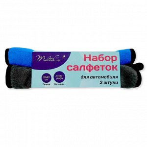 Набор салфеток для автомобиля 2 шт, микрофибра, 30 х 40 см