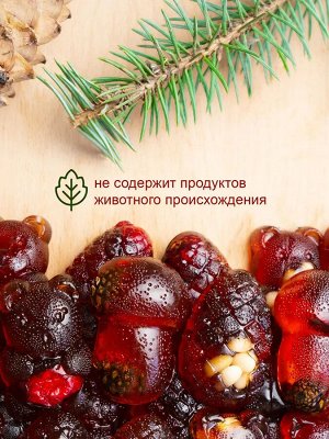 Мармелад сосновый ассорти (с клюквой, сосновой шишкой, кедровым орехом) флоу-пак крафт-коробка 500 г
