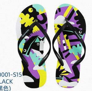 Hotmarzz Black Mar женские нескользящие шлепанцы с принтом, черные