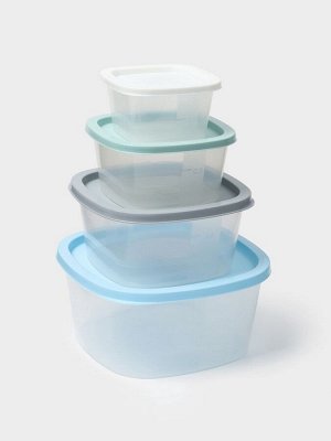 Набор пищевых контейнеров «BioFresh», 4 шт: 0,23 л, 0,5 л, 0,9 л, 1,55 л, цвет микс