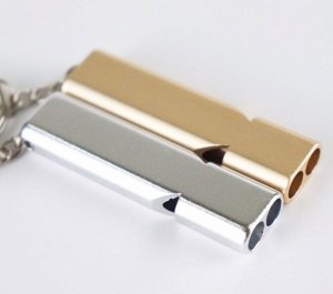 Свисток для выживания двухтональный из алюминиевого сплава, 1 шт