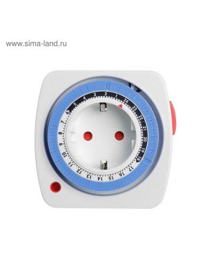 Таймер розеточный механический, Luazon Lighting, 16 A, интервал 15 минут, 220 В, суточный