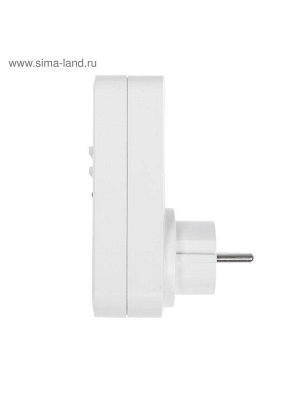 Таймер розеточный электронный Luazon Lighting, 16 A, интервал 1 минута, 220 В, недельный