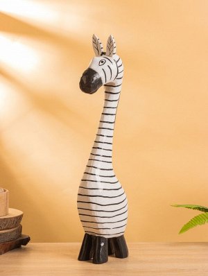 Сувенир «Зебра», 13x7x50 см, дерево, чёрно-белый