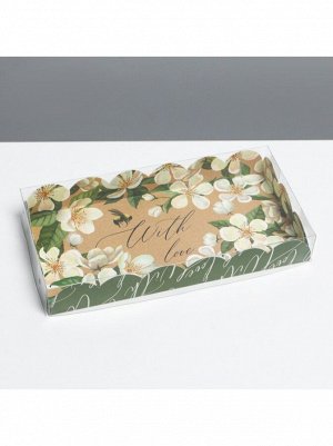 Коробка кондитерская 10,5х21х3 см с PVC крышкой Пчелы 1/5