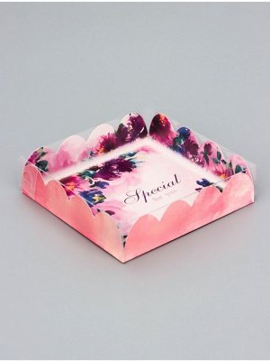 Коробка кондитерская 12х12х3 см Для тебя для печенья 1/5