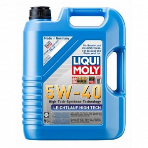 Масло моторное Liqui Moly Leichtlauf High Tech 5w40, синтетическое, API SP, ACEA A3/B4, универсальное, 5л, арт. 8029/2328/3864