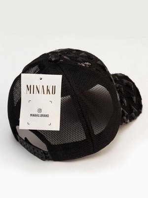 Кепка женская MINAKU с блестящими вставками, чёрная, размер 56-58