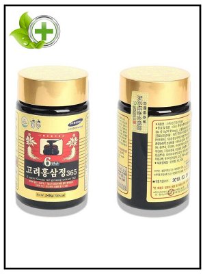Женьшень Красный корейский шестилетней выдержки Korean Red Ginseng Extract Gold 6 Years Saponin, Коробка 2 баночки х 240гр.