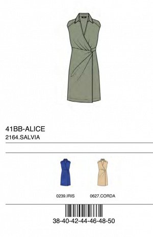 Платье ABITO CORTO WRARP S/MANICHE TESSUTO MUSSOLA VISCOSA/NYLON
57%RYON 23%TENCEL 20%NYLON