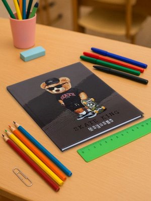 Дневник школьный для 1-4 классов «Деловой мишка», твёрдая обложка, глянцевая ламинация, 48 листов