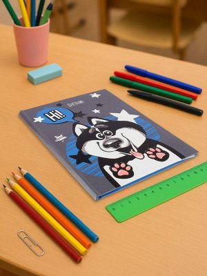 Дневник школьный для 1-11 классов, «Хаски», твёрдая обложка 7БЦ, глянцевая ламинация, 40 листов