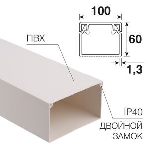 Кабель-канал 100х60мм х2м, белый REXANT