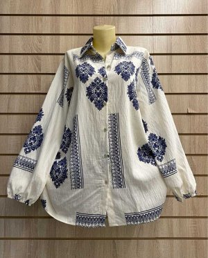 Блузка большемерят ткань 60% cotton, 20% linen, 20% tencel