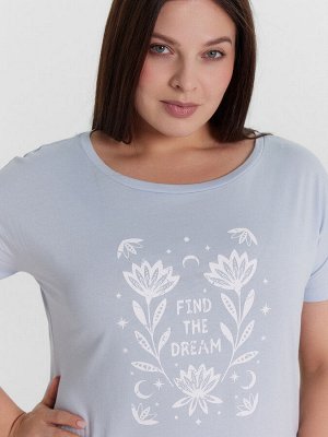 Пижама женская голубая с принтом "Find the dream"