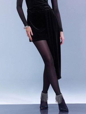 Велюровая юбка женская черная