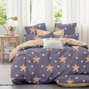 Постельное белье 1.5-сп, пр150х220, 2н70х70, п145х215, CL HOME, макопопл, Mako Poplin, Звезды