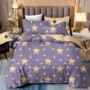 Постельное белье 1.5-сп, пр150х220, 2н70х70, п145х215, CL HOME, макопопл, Mako Poplin, Звезды