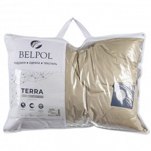 Подушка 50 х 70 см, гусиный пух, Terra, чехол 100% хлопок, кант, средняя, трехкамерная, Бел-Поль, ПедCт-57