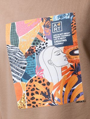 Футболка из премиального хлопка с эластаном карамель_art poster