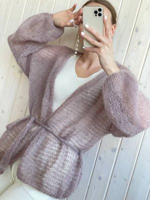 Кардиган вязаный паутинка