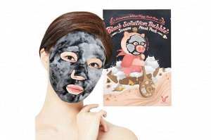Тканевая кислородная маска Elizavecca Black Solution Bubble Serum Mask Pack, ,