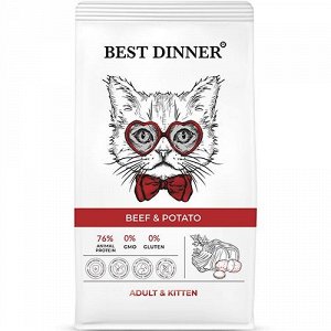 Best Dinner для кошек котят Adult & Kitten Говядина Картофель 400г